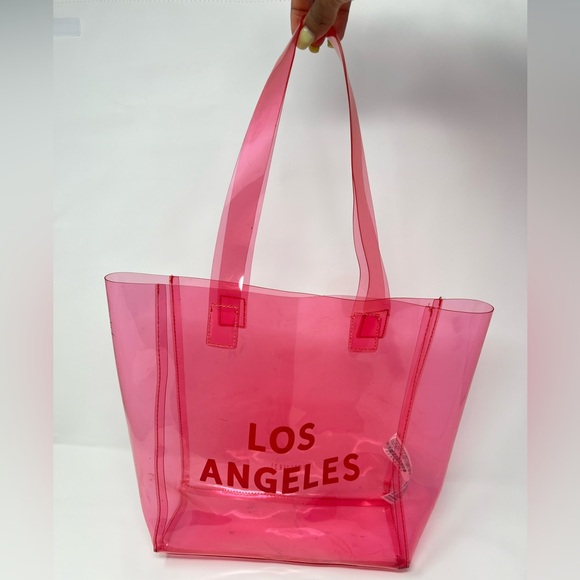 Pink Beach Tote Bag Summmer Vacation Travel Weekender Handbag Purse Tropical mom - Picture 3 of 17